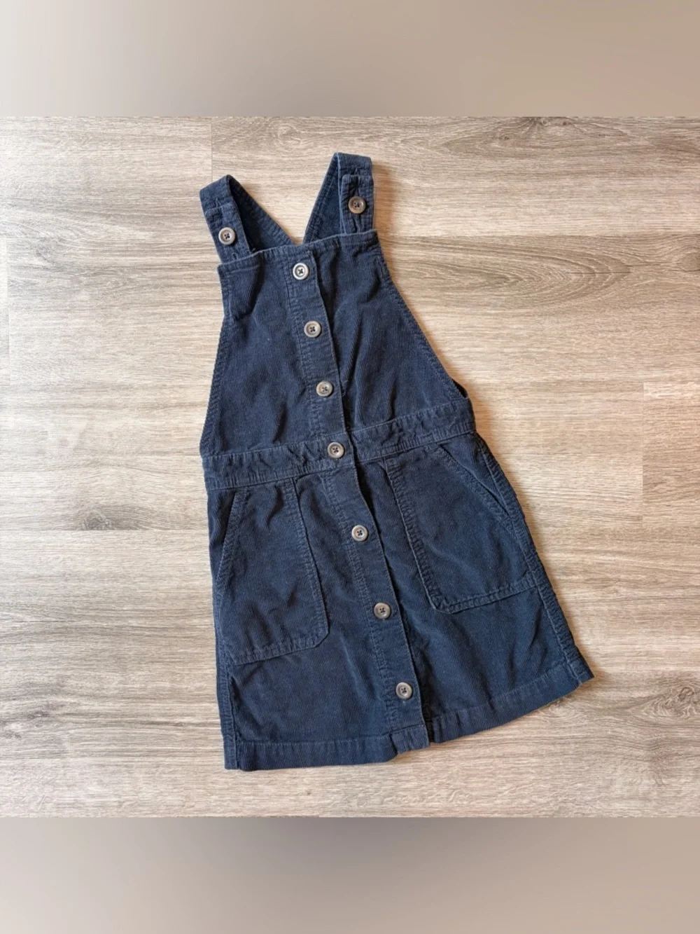 Old Navy little girls navy blue corduroy overall dress